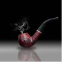 Лула  гравирана с дърворезба.Solid Wood Resin Tobacco Pipe Red Black Pattern Carving Smoke Pipe, снимка 2