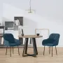 vidaXL Трапезни столове, 2 бр, сини, кадифе（SKU: 344844）, снимка 2