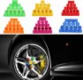 Декоративни капачки за болтове на джантите 19мм-зелени, сини, оранжеви, снимка 1