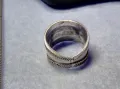 СТАРИНЕН РЕТРО АРТ ОРНАМЕНТИРАН СРЕБЪРЕН ПРЪСТЕН СРЕБРО ВИСОКА ПРОБА МАЙСТОРСКО БИЖУ 34933, снимка 8