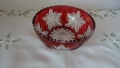 Кристална червена фруктиера/купа BLEIKRISTALL Exclusiv Handarbeit Germany., снимка 6