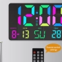 3-инчов LED Дигитален Стенен Часовник – Дистанционно, Температура, Дата, 10 нива на яркост, снимка 3
