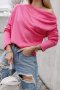 Дамска блуза в розов цвят с дълъг ръкав, снимка 1 - Блузи с дълъг ръкав и пуловери - 42651632