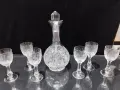 кристални чаши за ракия и гарафа , снимка 1