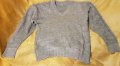 Мъжки пуловер остро деколте  сив Вълнен нов, снимка 1 - Пуловери - 35273229