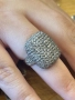 Дамски сребърен пръстен с множество цирконии, снимка 1