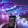Многоцветна LED лента 5 м с Bluetooth, ЛЕД диодна лента с управление от телефон , снимка 3