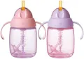 Нови 2 броя Tommee Tippee неразливащи се чаши със сламка 240 мл 6м+, снимка 1