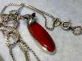 ПРЕЛЕСТНО СРЕБЪРНО КОЛИЕ ВЕРИЖКА със СКЪПОЦЕНЕН СРЕБЪРЕН ПЕНДАНТ СРЕБРО 925 с ШЛИФОВАН КАРНЕОЛ 40602, снимка 9
