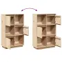 vidaXL Висок шкаф, 74x35x117 см, борово дърво масив, снимка 10