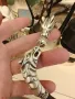 Изумителна  ръчно изработена сребърна гривна  дракони 67 гр, снимка 4