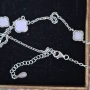 Ново сребърно колие с лилави детелини , снимка 2