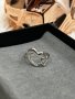 Сребърен пръстен две сърца за Св. Валентин