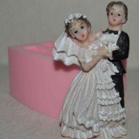 Булка и Младоженец младоженци сватбен силиконов молд форма фондан шоколад гипс сватба