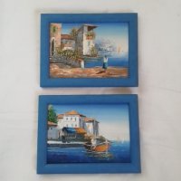 Картини, две, пейзажи от Гърция, акрил, снимка 1 - Картини - 40290793