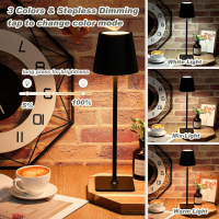 Комплект от 2 бр ЛЕД акумулаторни лампи- кафяви-метал, снимка 11 - Настолни лампи - 44694768