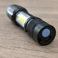 LED Джобен фенер с 3 режима, презареждаем, с USB кабел в зелена кутия, снимка 8 - Спортна екипировка - 44638361