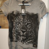 Дамска тениска с принт леопард на PHILIPP PLEIN размер М цена 20 лв., снимка 2 - Тениски - 42691752