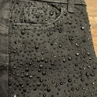Liu Jo черни дънки с камъни 26 размер, снимка 6 - Дънки - 44387194