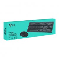 Комплект мишка и клавиатура Loshine T7800, Безжични, Черни, снимка 3 - Клавиатури и мишки - 34386418