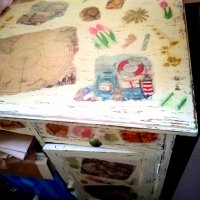 Старинно масивно художествено реновирано винтидж бюро , снимка 2 - Други ценни предмети - 38007369