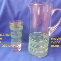 Ретро кана и 6 чаши за безалкохолно, вода, снимка 2 - Антикварни и старинни предмети - 37796539