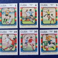 Куба, 1986 г. - пълна серия чисти марки, футбол, снимка 1 - Филателия - 38035788