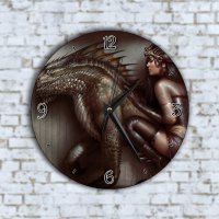 Стенен Часовник - Анимиран Фентъзи Жена С Чудовище, снимка 1 - Стенни часовници - 42810259