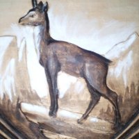 Коза, дива - релеф, дърворезба, снимка 3 - Антикварни и старинни предмети - 31711211