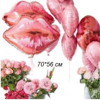 Големи устни целувка уста фолио фолиев балон хелий или въздух парти рожден ден, снимка 1 - Други - 29477561