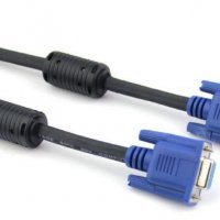 Кабел VGA към VGA 1.5м + 2 ферит VCom SS001248 Черен, Cable VGA HD15 M/F +2Ferrite, снимка 1 - Кабели и адаптери - 34164980