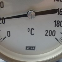 биметален термометър Wika thermometer ф100mm, 0/+200°C, L-650mm, снимка 3 - Резервни части за машини - 37084357