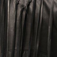 AMIRI Black Fringed Biker Leather Дамски Кожен Елек size 42 (M), снимка 7 - Якета - 42195724