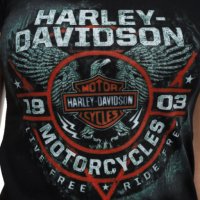 Нова дамска тениска с дигитален печат MOTOR HARLEY DAVIDSON, мотори, снимка 2 - Тениски - 29964854