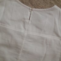 Бяла блуза с отворени рамене и къдрички над бюста, снимка 3 - Ризи - 42806380