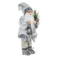 Дядо Коледа с фенер, Сив костюм, 45см, снимка 2 - Декорация за дома - 42719704