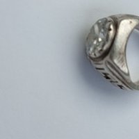 Масивен сребърен пръстен с каратов циркон, снимка 6 - Пръстени - 39325202