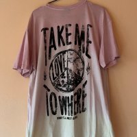 Bershka Широка хипарска тениска с знака на мира 😇, снимка 5 - Тениски - 44326891