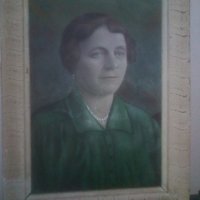 ,,Портрет на жена",стара картина в масивна дървена рамка., снимка 5 - Картини - 31096537