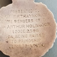 Сребърен 1920 емайл Медал Орден Масонски Англия Бирмингам, снимка 11 - Антикварни и старинни предмети - 42484556