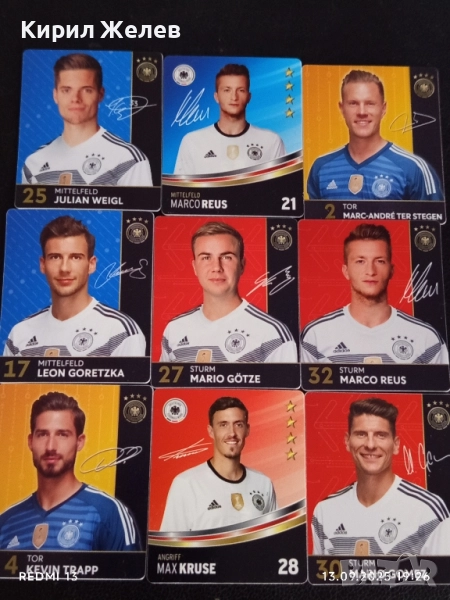 Колекционерски картички на футболисти МАРИО ГЬОТЦЕ,КЕВИН ТРАП, ЛИОН ГОРЕТЗКА 51033, снимка 1