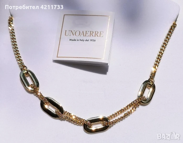 дизайнерски италиянски ПОЗЛАТЕН гердан колие НОВО, снимка 1