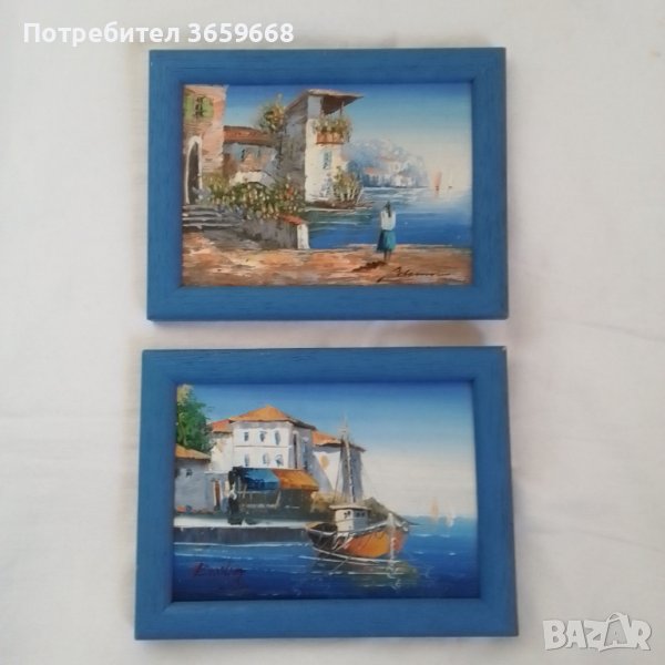 Картини, две, пейзажи от Гърция, акрил, снимка 1