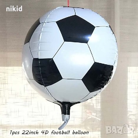 4d Футболна топка футбол фолио фолиев балон хелий въздух парти, снимка 1