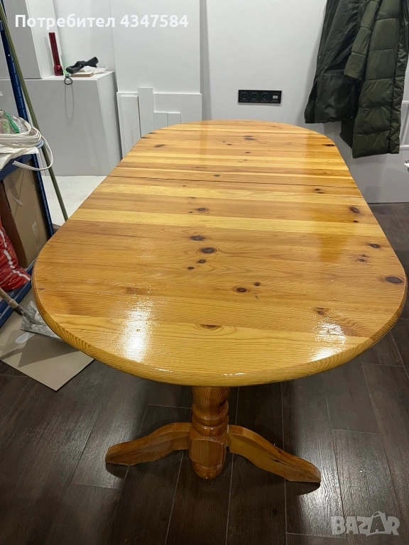 Кухненска маса и шест стола от дърво, снимка 1