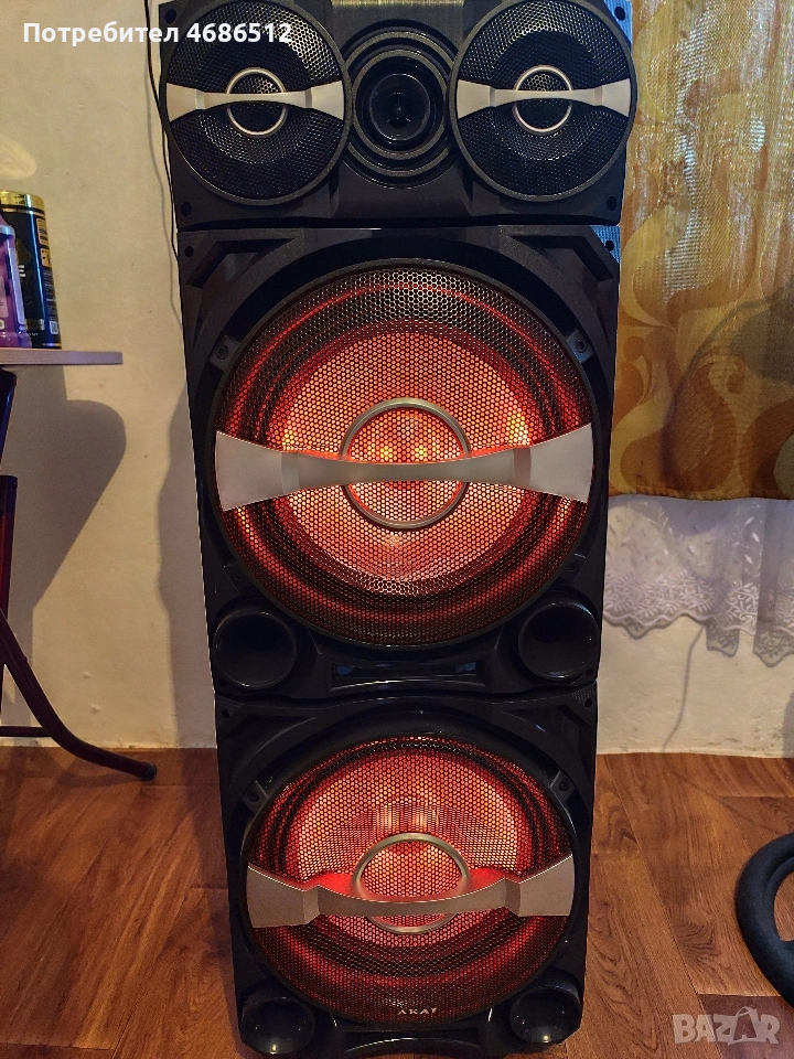 Akai DJ‑222‑1 – Мощен портативен спийкър за домашни партита и караоке, снимка 1