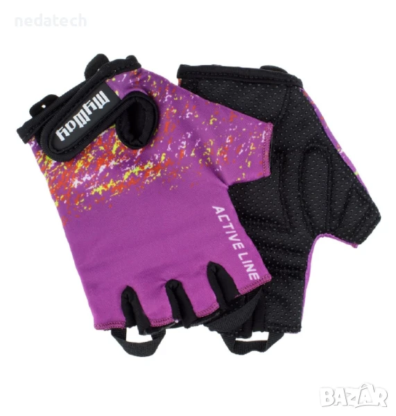 Дамски велосипедни ръкавици, Лилав, S размер., снимка 1