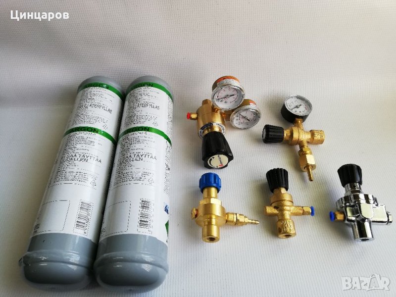 Аргон,коргон,азот,кислород 0,95л.бутилка еднократна.Регулатори за Аргон,въглерод,коргон, снимка 1