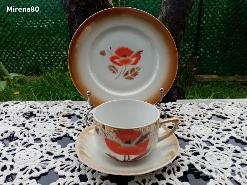 Антикварен сет за чай, снимка 1