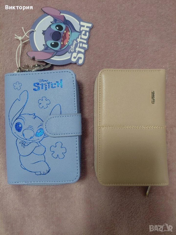 Портмоне Стич / Дамско розово, снимка 1